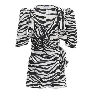 NEW THE ATTICO PAT ZEBRA PRINT MINI DRESS